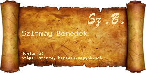 Szirmay Benedek névjegykártya